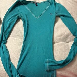 Abercrombie & Fitch Turquoise Long Sleeve Top